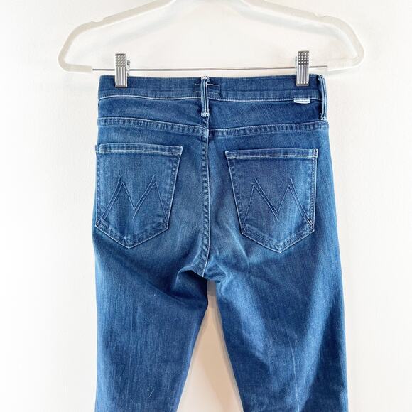 Mother The Insider Crop Step Fray High Rise Jeans Good For You Blue 26 - Picture 6 of 13
